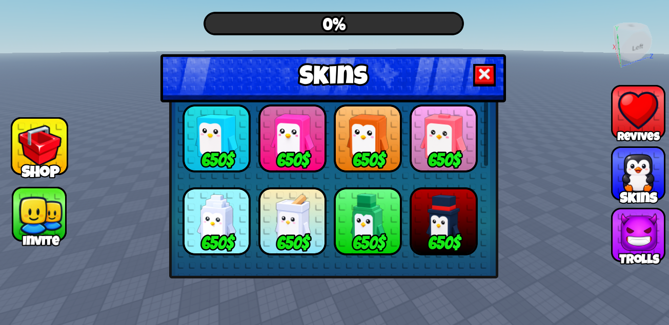 Skins shop Roblox interface designed by Renolicious